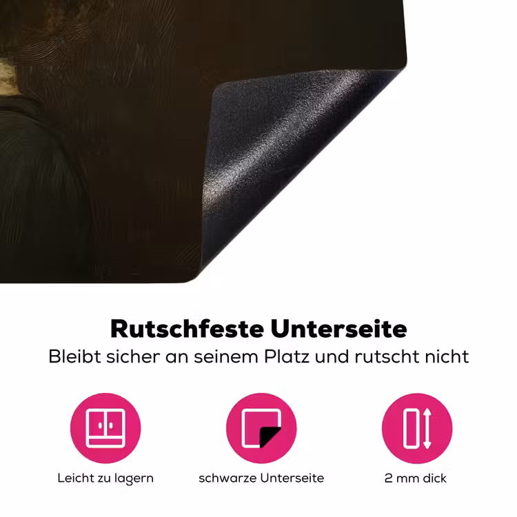 Bloemenhoed - Portret - Vrouw Inductie beschermer vinyl 3mm klein -zzzzzzz-lf-onderkant