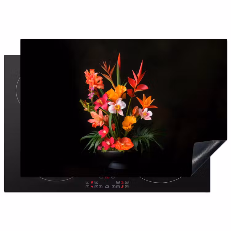 Boeket - Bloemen - Exotisch Inductie beschermer vinyl 3mm klein -3d