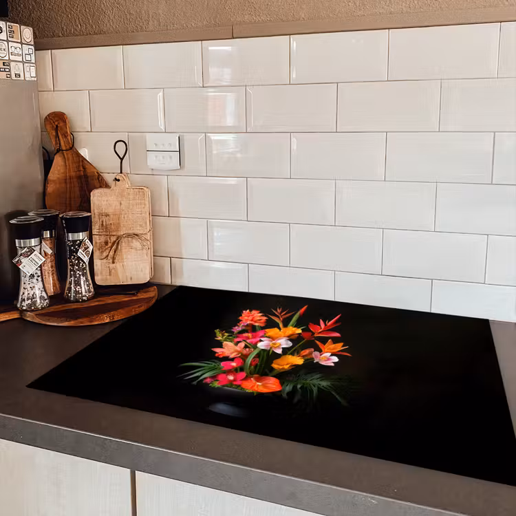 Boeket - Bloemen - Exotisch Inductie beschermer vinyl 3mm klein -sfeer3