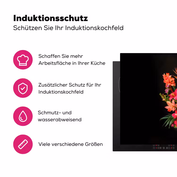 Boeket - Bloemen - Exotisch Inductie beschermer vinyl 3mm klein -zzzzzzz-lf-ups