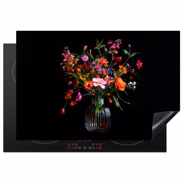 Boeket - Veldbloemen - Vaas Inductie beschermer vinyl 3mm klein -3d
