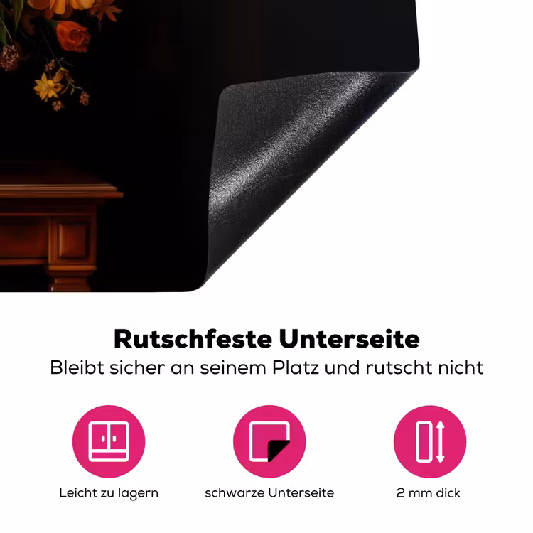 Boeket - Roze - Bloemen - Vaas Inductie beschermer vinyl 3mm klein -zzzzzzz-lf-onderkant