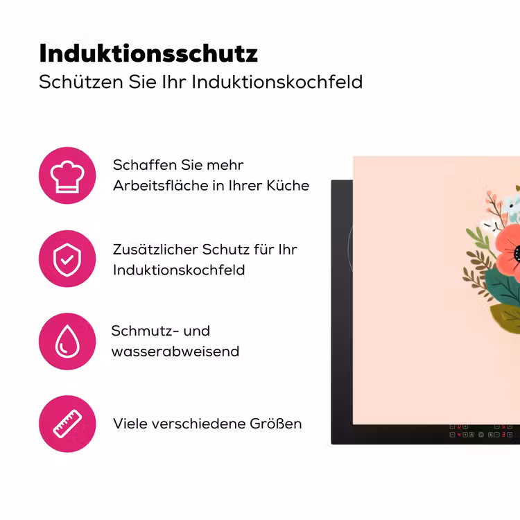 Boeket - Strikje - Kaartje - Quote Inductie beschermer vinyl 3mm klein -zzzzzzz-lf-ups