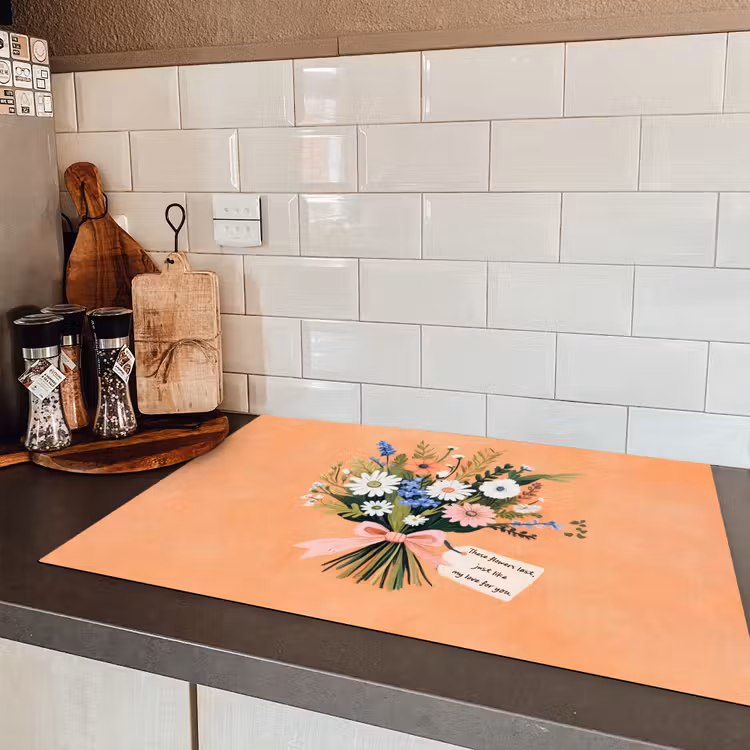 Boeket - Strikje - Quote Inductie beschermer vinyl 3mm klein -sfeer3
