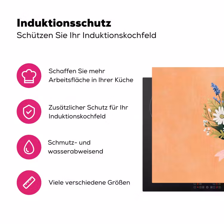 Boeket - Strikje - Quote Inductie beschermer vinyl 3mm klein -zzzzzzz-lf-ups