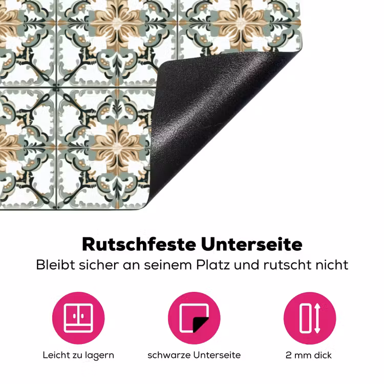 Floraal - Verweerd - Keurrijk Inductie beschermer vinyl 3mm klein 276 -zzzzzzz-lf-onderkant