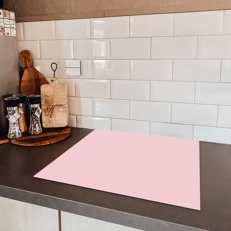 Blush - Pink - Roze Inductie beschermer vinyl 3mm middel 274 -sfeer3