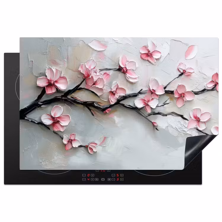 Bloesem - Kunstzinnig - Roze - Sakura Inductie beschermer vinyl 3mm klein -3d