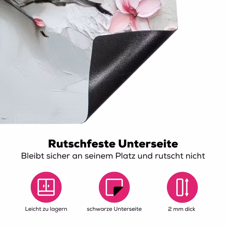 Bloesem - Kunstzinnig - Roze - Sakura Inductie beschermer vinyl 3mm klein -zzzzzzz-lf-onderkant