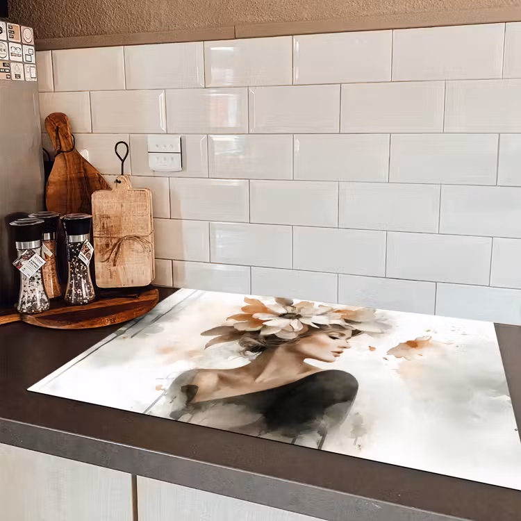 Bloesem - Portret - Gezicht Inductie beschermer vinyl 3mm klein -sfeer3