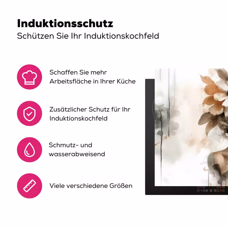 Bloesem - Portret - Gezicht Inductie beschermer vinyl 3mm klein -zzzzzzz-lf-ups
