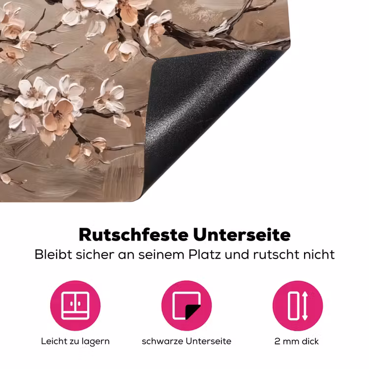 Bloesem - Takken - Schilderij - Beige - Serene Inductie beschermer vinyl 3mm klein -zzzzzzz-lf-onderkant