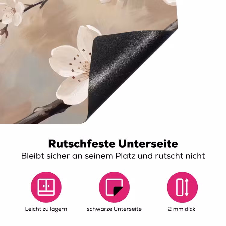 Bloesem - Takken - Schilderij - Beige - Serene Inductie beschermer vinyl 3mm klein -zzzzzzz-lf-onderkant
