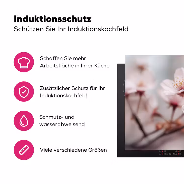 Bloesems - Meeldraden - Geel - Wazig Inductie beschermer vinyl 3mm klein -zzzzzzz-lf-ups