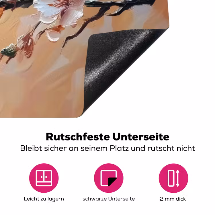 Bloesemtakken - Schilderachtig - Roze Inductie beschermer vinyl 3mm klein -zzzzzzz-lf-onderkant