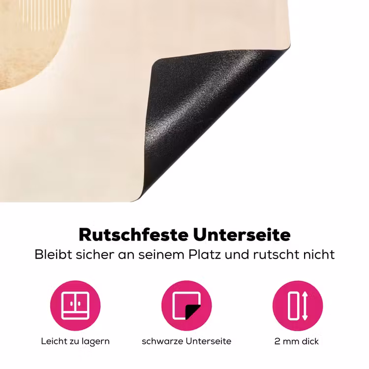 Bogen - Beige - Vormen Inductie beschermer vinyl 3mm klein -zzzzzzz-lf-onderkant