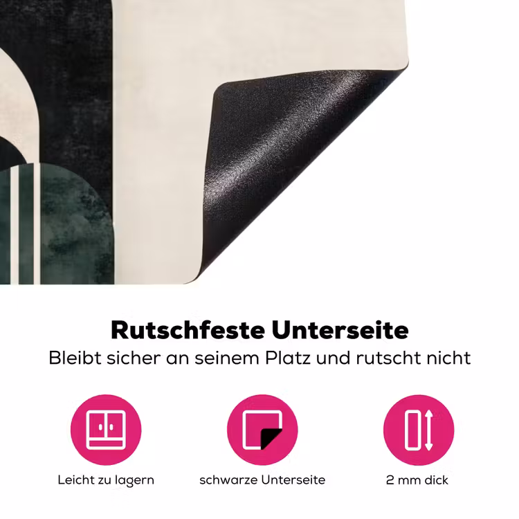 Bogen - Donkergroen - Lijnen Inductie beschermer vinyl 3mm klein -zzzzzzz-lf-onderkant