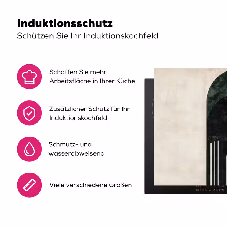 Bogen - Donkergroen - Lijnen Inductie beschermer vinyl 3mm klein -zzzzzzz-lf-ups