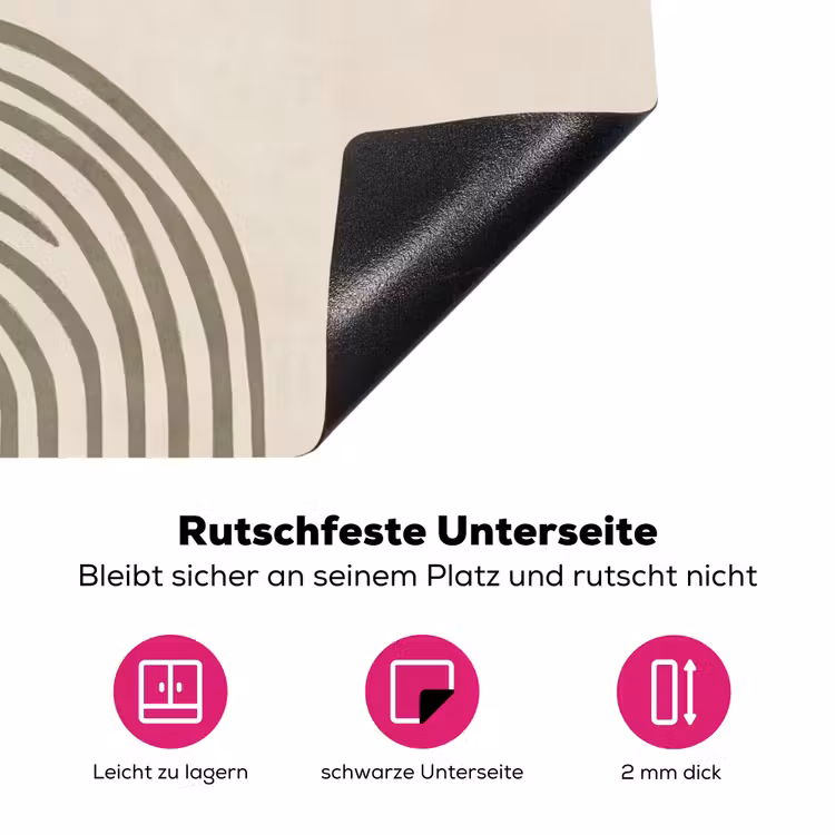 Bogen - Lijnen - Oranje - Minimalistisch Inductie beschermer vinyl 3mm klein -zzzzzzz-lf-onderkant