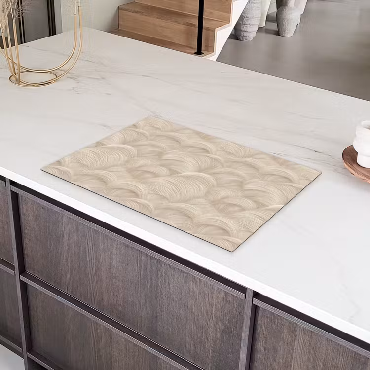 Bogen - Patroon - Beige Inductie beschermer vinyl 3mm klein 276 -sfeer8