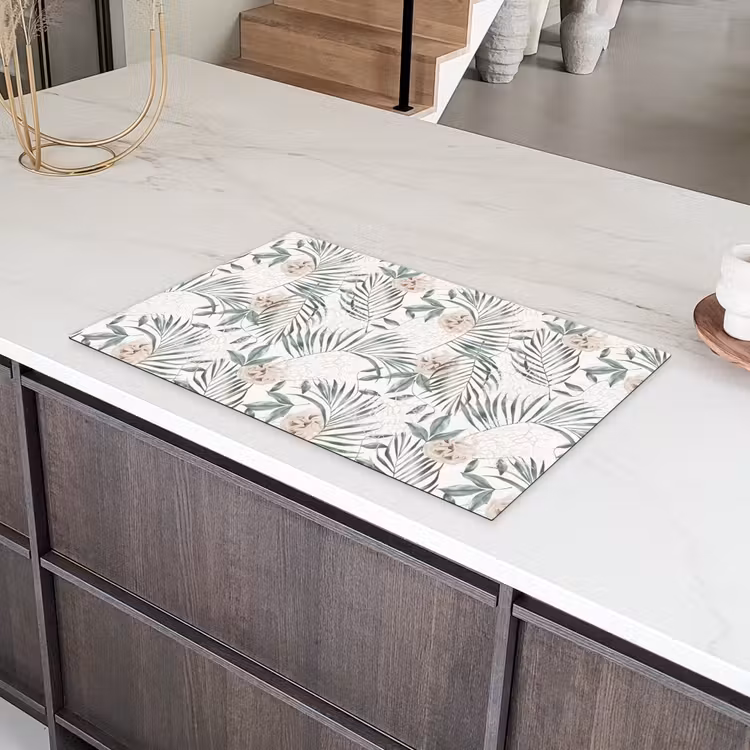 Bohemian - Bladeren - Bloemen - Tropisch Inductie beschermer vinyl 3mm klein -sfeer8