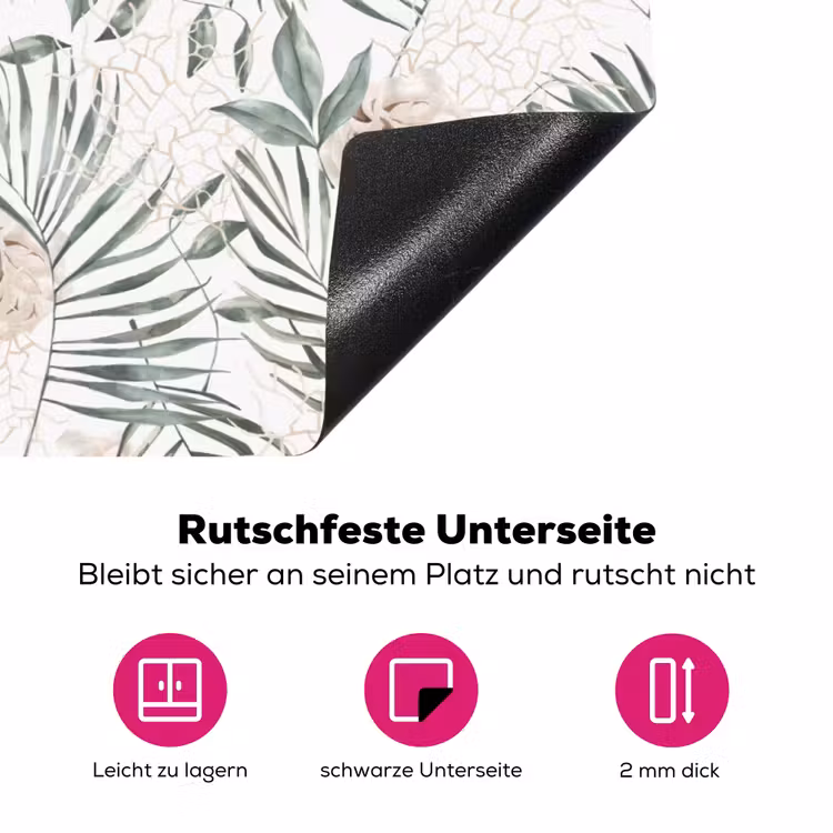 Bohemian - Bloemen - Bladeren - Jungle - Tropical Inductie beschermer vinyl 3mm klein -zzzzzzz-lf-onderkant