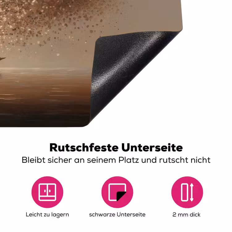 Bootje - Blaadjes - Goud - Water Inductie beschermer vinyl 3mm klein -zzzzzzz-lf-onderkant