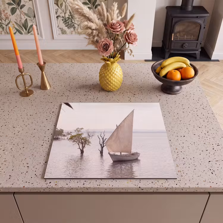 Boot - Zeil - Water - Tropisch - Natuur Inductie beschermer vinyl 3mm middel -sfeer3