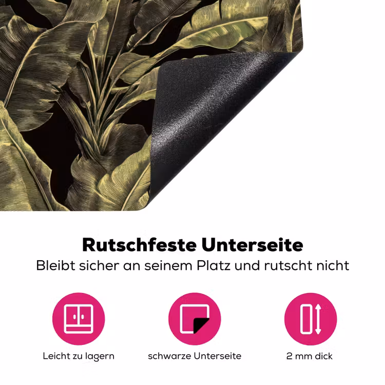 Botanisch - Bladeren - Groen Inductie beschermer vinyl 3mm klein 276 -zzzzzzz-lf-onderkant