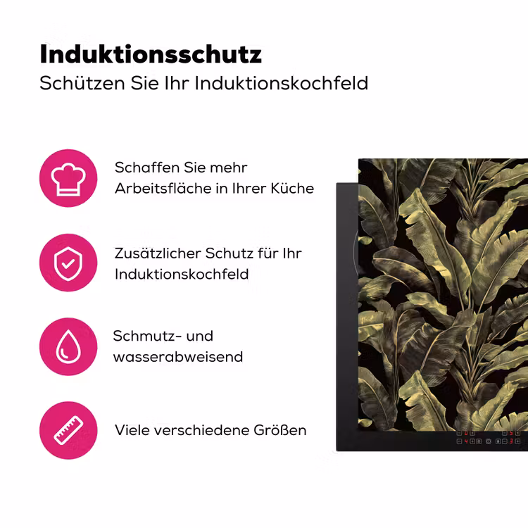 Botanisch - Bladeren - Groen Inductie beschermer vinyl 3mm klein 276 -zzzzzzz-lf-ups
