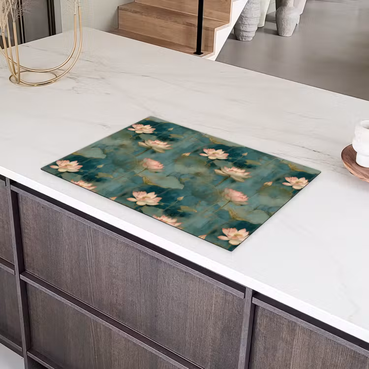Botanisch - Bloemen - Roze Inductie beschermer vinyl 3mm klein 276 -sfeer8