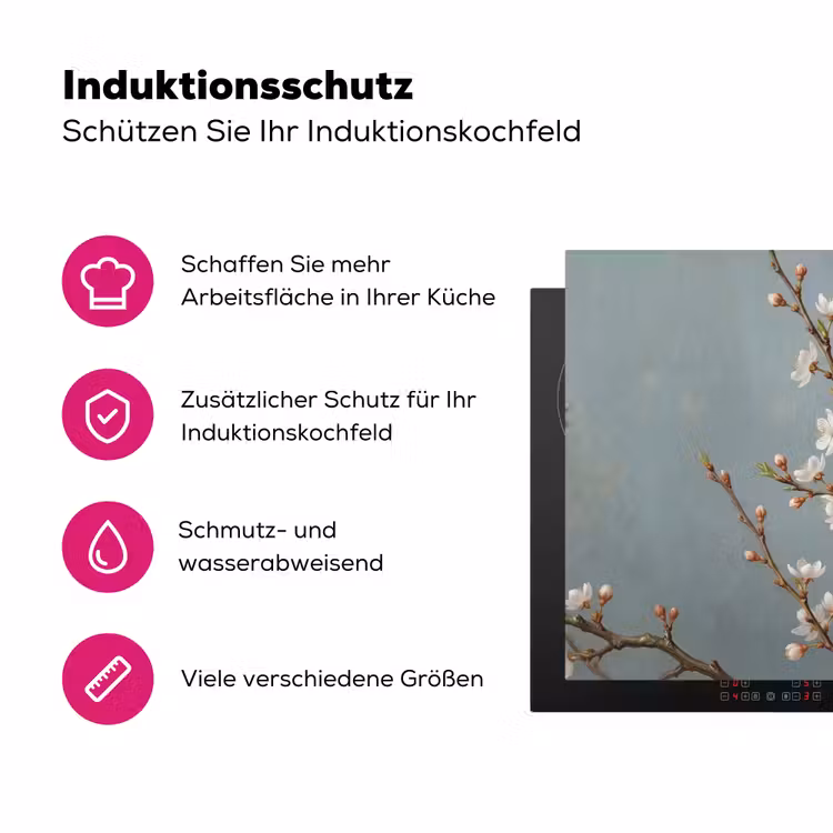 Botanisch - Stilleven - Blauw Inductie beschermer vinyl 3mm klein -zzzzzzz-lf-ups