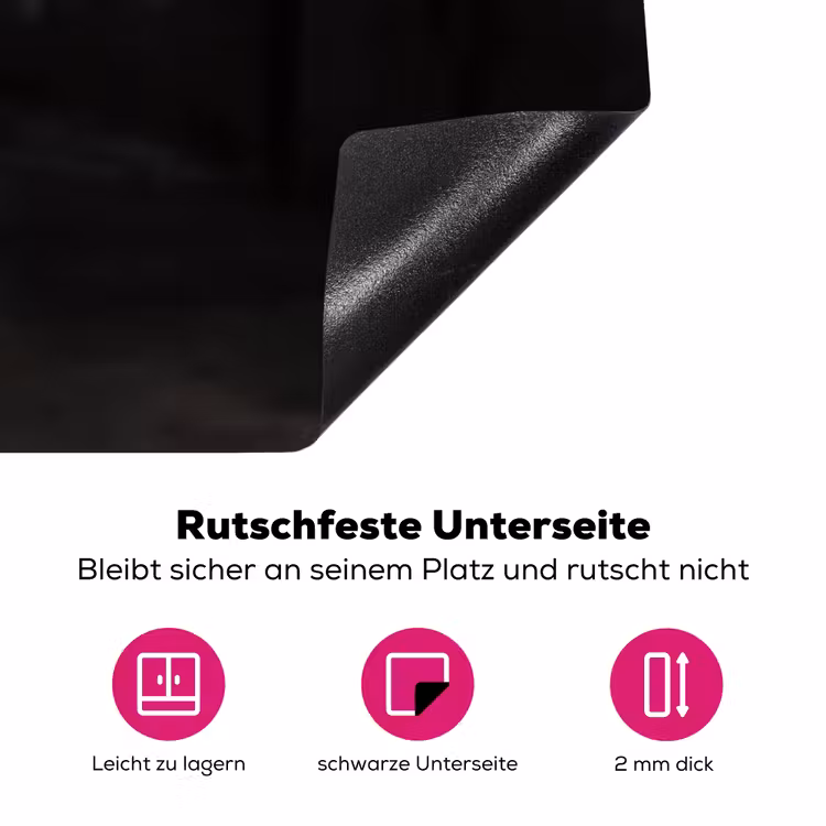 Bokshandschoenen - Muur - Duister - Zwart Inductie beschermer vinyl 3mm klein -zzzzzzz-lf-onderkant