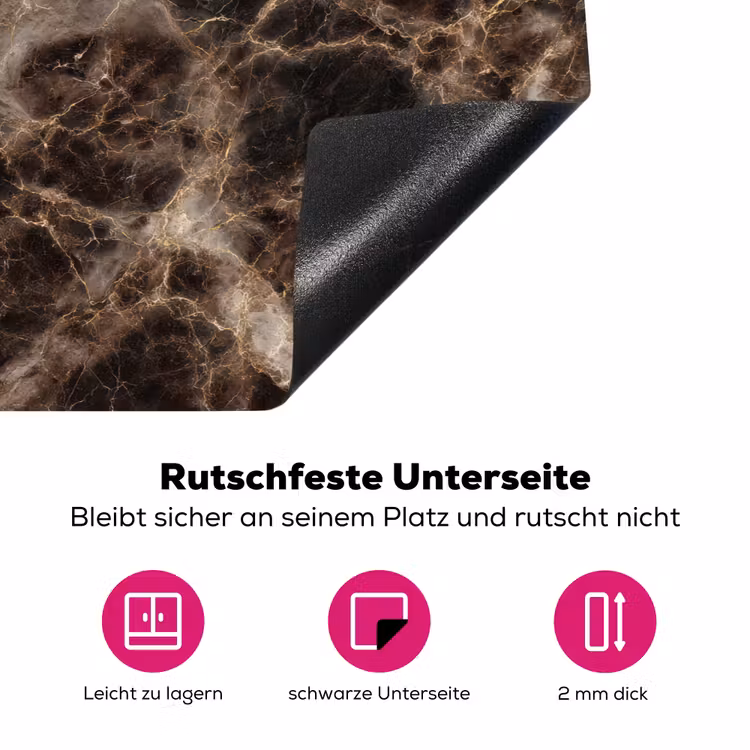 Bruin - Goud - Marmer Inductie beschermer vinyl 3mm klein 276 -zzzzzzz-lf-onderkant