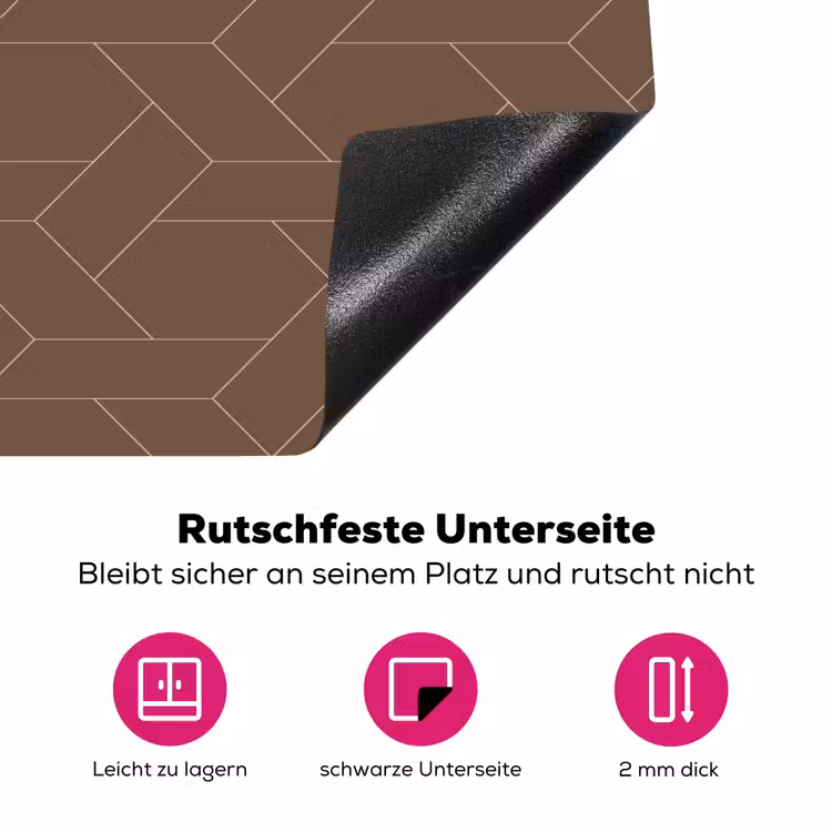 Bruin - Roze - Patroon Inductie beschermer vinyl 3mm klein 276 -zzzzzzz-lf-onderkant