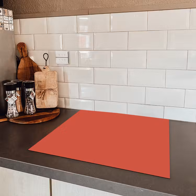 Brick - Red - Rood Inductie beschermer vinyl 3mm middel 274 -sfeer3
