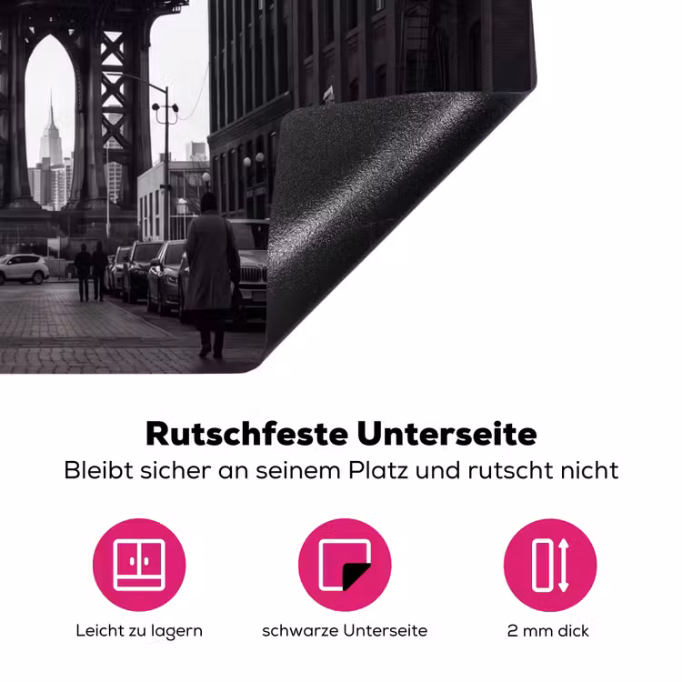 Brug - Stad - Architectuur - Modern - Zwart-wit Inductie beschermer vinyl 3mm middel -zzzzzzz-lf-onderkant