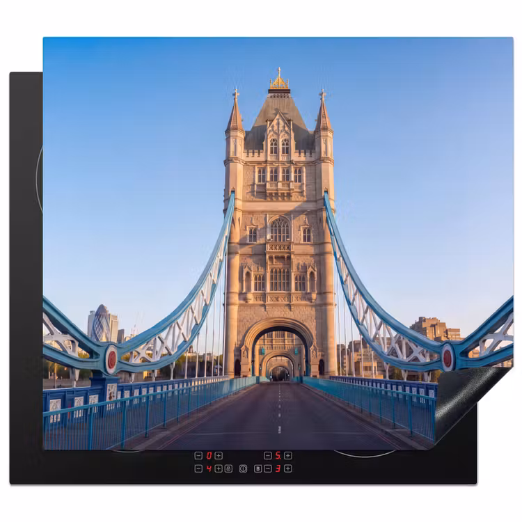 Brug - Toren - Architectuur - Klassiek - Blauw Inductie beschermer vinyl 3mm middel -3d