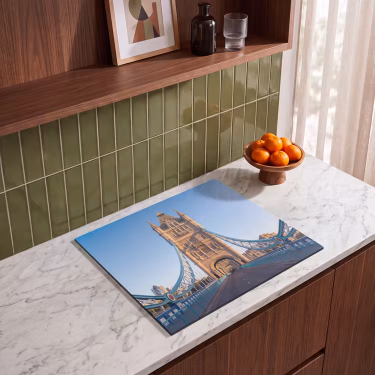 Brug - Toren - Architectuur - Klassiek - Blauw Inductie beschermer vinyl 3mm middel -sfeer8