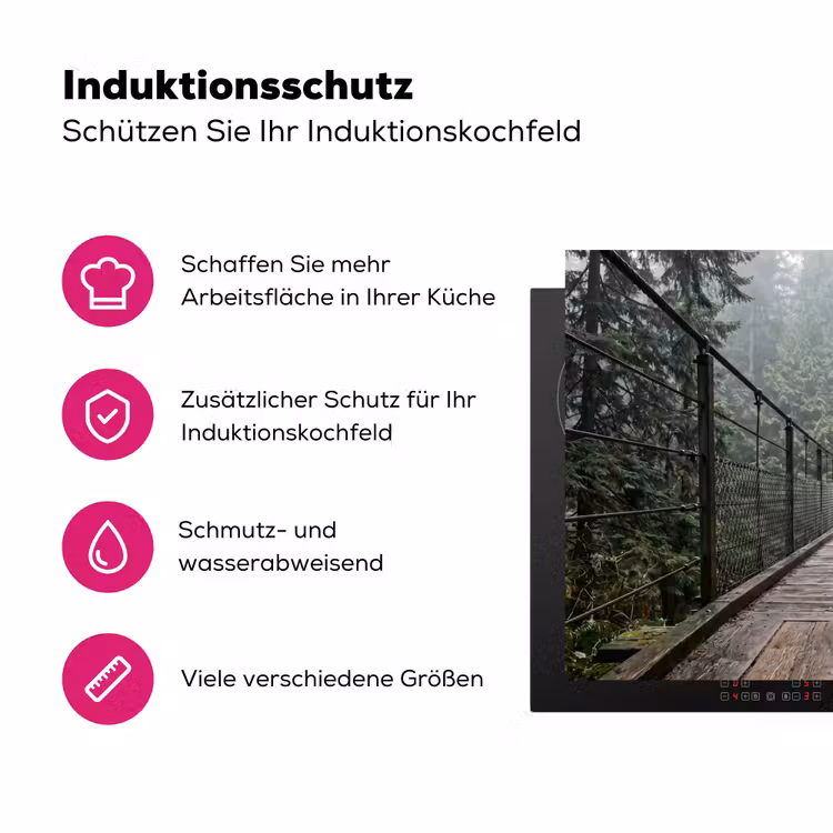 Brug - Bos - Mist - Natuur Inductie beschermer vinyl 3mm klein -zzzzzzz-lf-ups