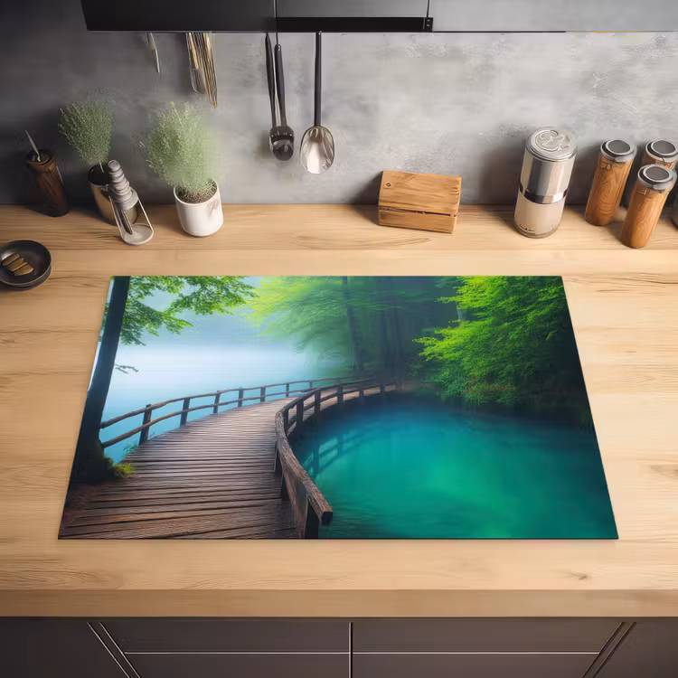 Brug - Water - Rivier - Bos Inductie beschermer vinyl 3mm klein -sfeer5