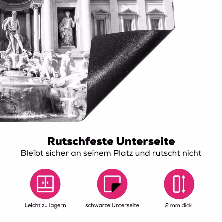 Fontein - Beelden - Architectuur - Zwart-wit Inductie beschermer vinyl 3mm middel -zzzzzzz-lf-onderkant