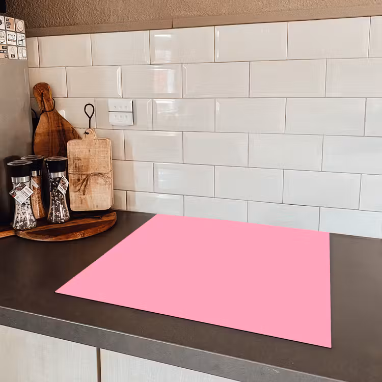 Bubblegum - Pink - Roze Inductie beschermer vinyl 3mm middel 274 -sfeer3