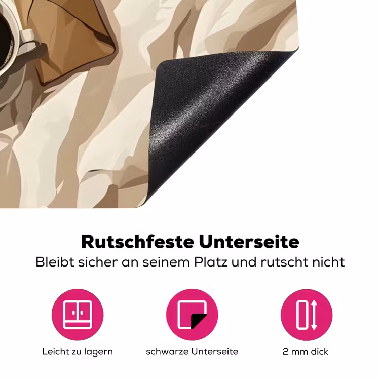 Boek - Illustratie - Tulpen - Koffie Inductie beschermer vinyl 3mm klein -zzzzzzz-lf-onderkant