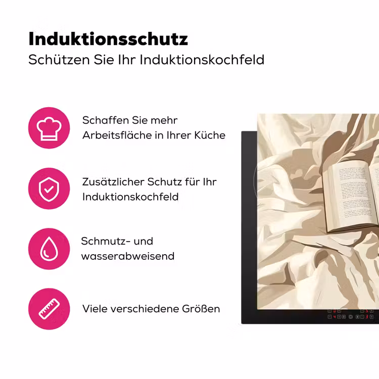 Boek - Illustratie - Tulpen - Koffie Inductie beschermer vinyl 3mm klein -zzzzzzz-lf-ups