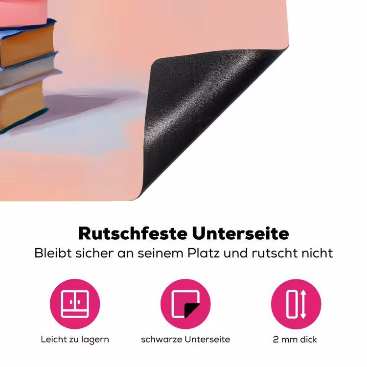 Boeken - Stapel - Kleurrijk Inductie beschermer vinyl 3mm klein -zzzzzzz-lf-onderkant