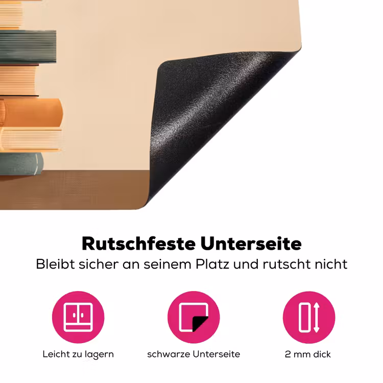 Boeken - Toren - Koffie - Beige Inductie beschermer vinyl 3mm klein -zzzzzzz-lf-onderkant