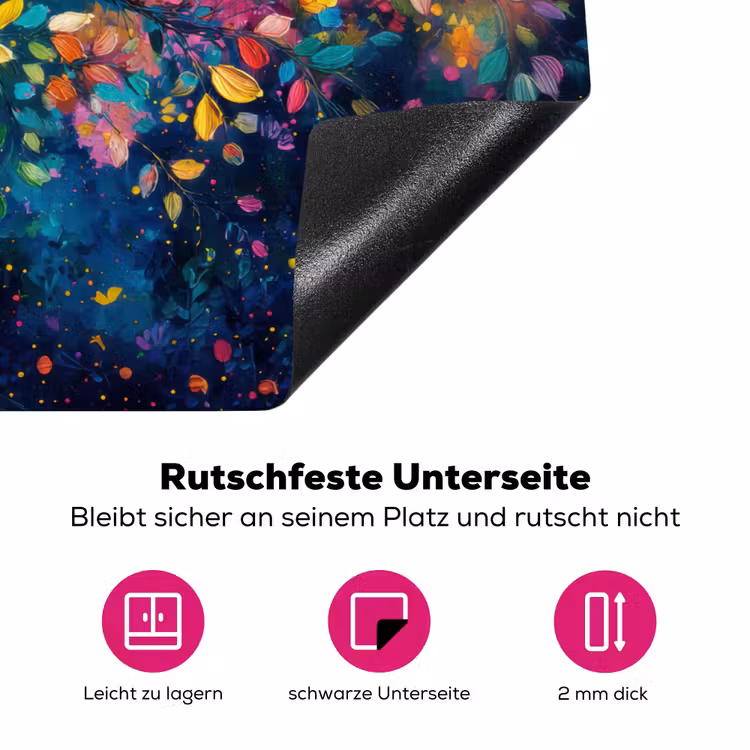 Kleurrijk - Boom - Magisch - Abstract Inductie beschermer vinyl 3mm klein -zzzzzzz-lf-onderkant