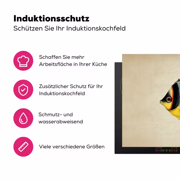 Kleurrijk - Vis - Schubben - Illustratie Inductie beschermer vinyl 3mm klein -zzzzzzz-lf-ups