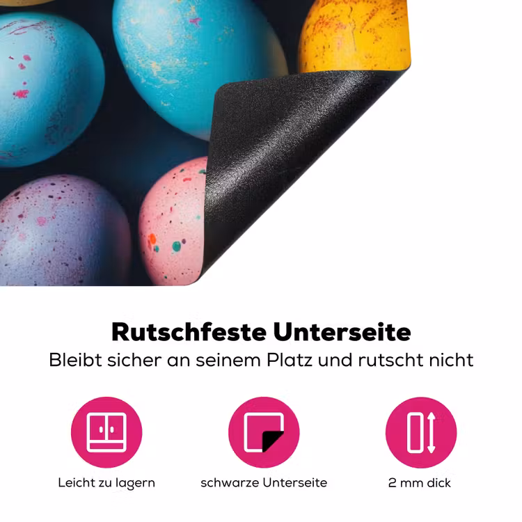 Kleurrijk - Paaseitjes - Spetters Inductie beschermer vinyl 3mm klein -zzzzzzz-lf-onderkant